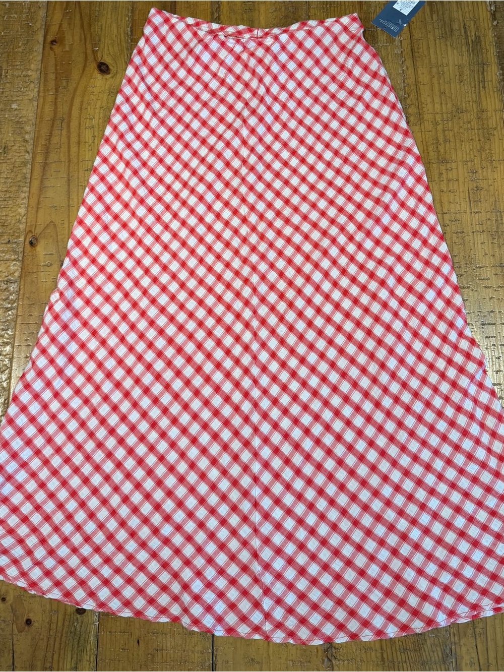 Universal Thread Red and White Gingham A-Line Skirt